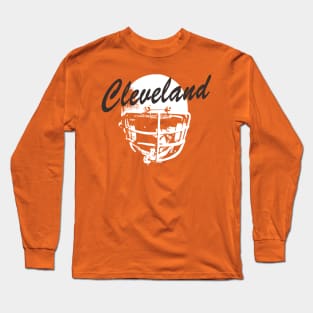 Cleveland Browns Old School Football (Orange) Long Sleeve T-Shirt